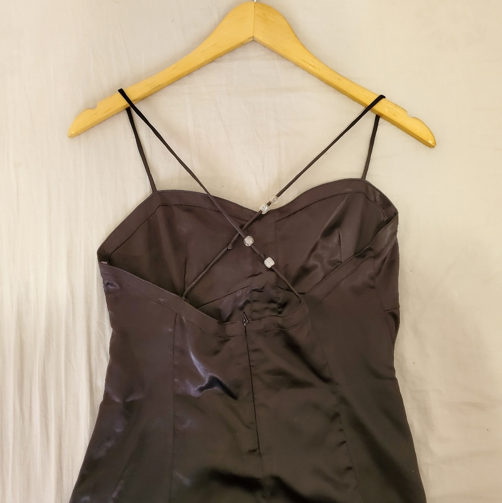 Cute Satin Ruffled Mini Dress - Picture 3 of 4